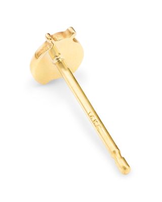 14K Yellow Gold Itty Bitty Symbols Diamond Accent Ladybug Single Stud Earrings