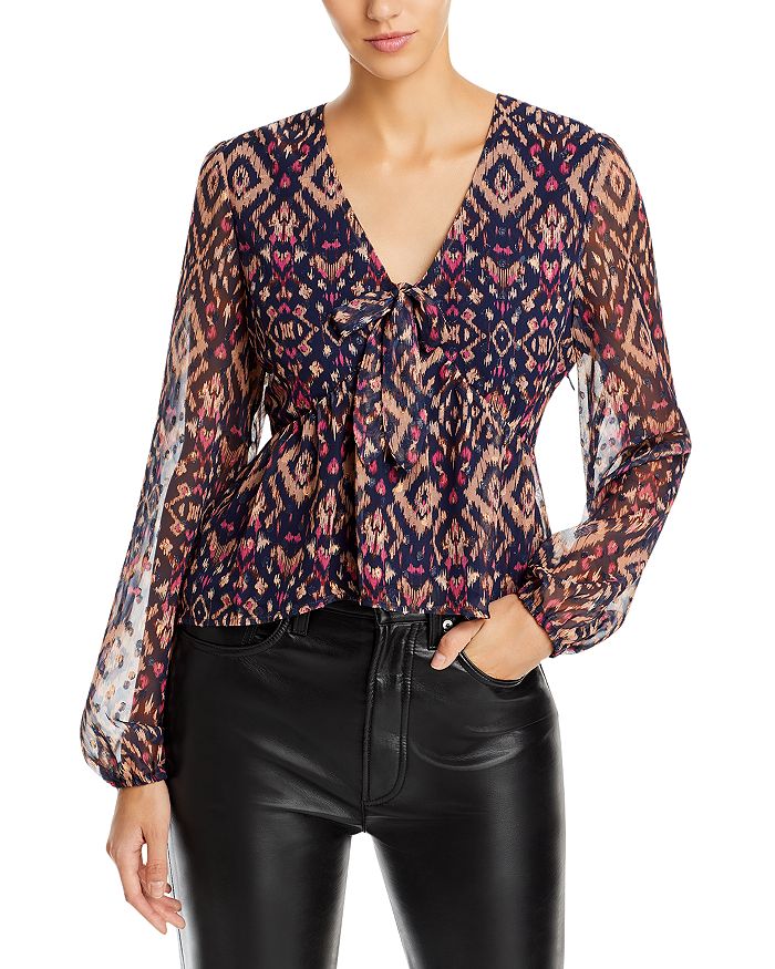Tie Front Peplum Blouse