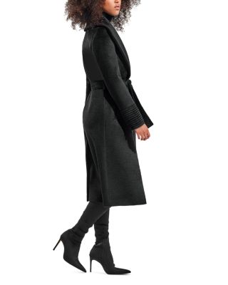 Suri Alpaca Blend Shawl Collar Wrap Coat 