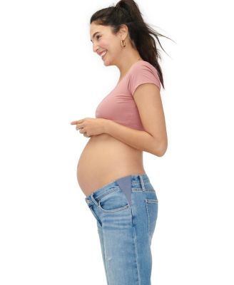 Under the Bump Boyfriend Maternity Jean in Destroyed Light Wash