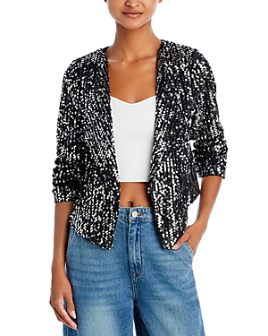 Aqua Velvet Sequin Open Jacket - 100% Exclusive In Black