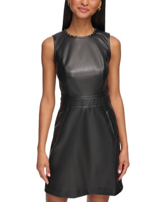 slim fit dress slacks faux leather studded fringe mini skirt