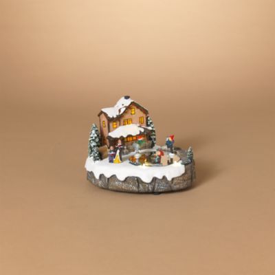Lighted Musical Village with Skaters