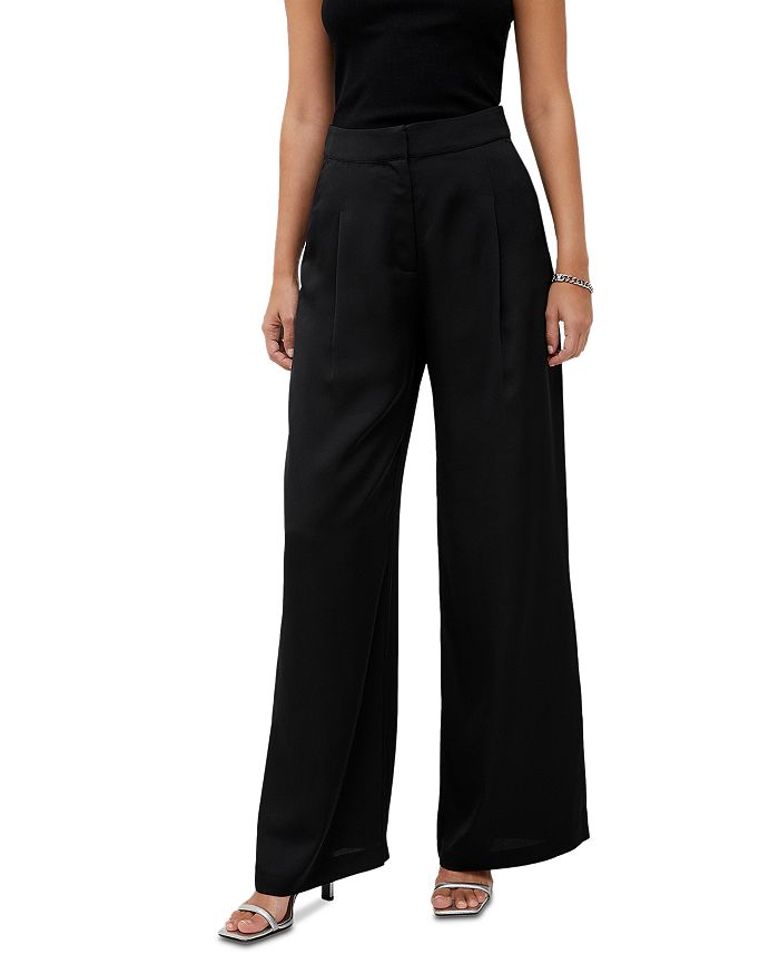 FRENCH CONNECTION Harlow Satin Straight Leg Pants | Bloomingdale's