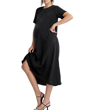 Hatch Collection James Dress Maternity Midi Dress In Black