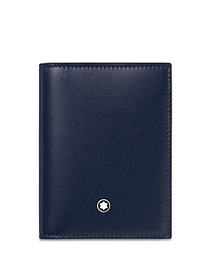 Shop Montblanc Meisterstuck Card Holder Wallet In Blue