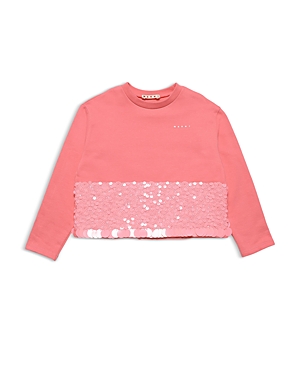 Shop Marni Girls Sequin Sweatshirt - Little Kid, Big Kid In Pink