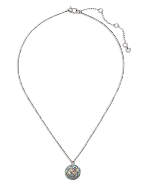 kate spade new york Beaming Bright Pave Disco Ball Pendant Necklace in Silver Tone, 16-19