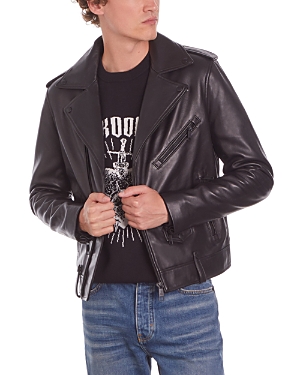 The Kooples Classic Fit Leather Jacket In Black