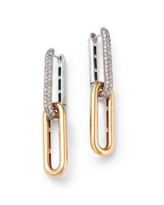 Bloomingdale's Fine Collection - Diamond Link Drop Earrings in 14K Yellow & White Gold, 1.0 ct. t.w.