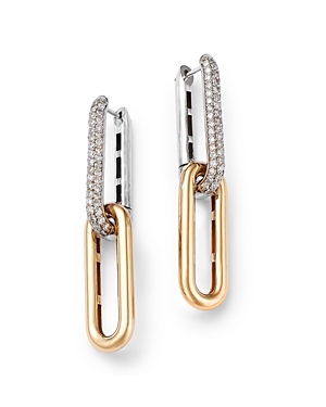 Bloomingdale's Diamond Link Drop Earrings In 14k Yellow & White Gold, 1.0 Ct. T.w. In Gold/white