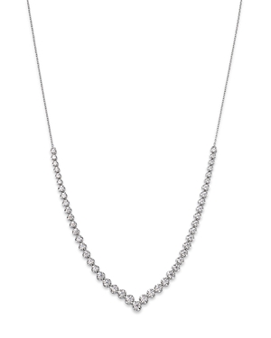 Bloomingdale's Diamond V Tennis Necklace In 14k White Gold, 2.0 Ct. T.w.