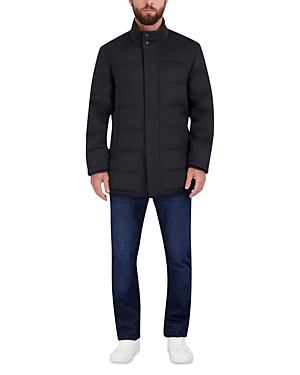 Cole Haan Padded Down Wool Blend Jacket In Black
