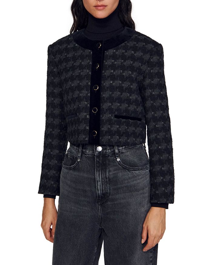 Sandro Vali Tweed Cropped Jacket | Bloomingdale's