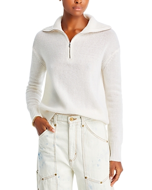 C By Bloomingdale's Cashmere Drop Shoulder Half Zip Cashmere Sweater - 100% Exclusive In Ivory