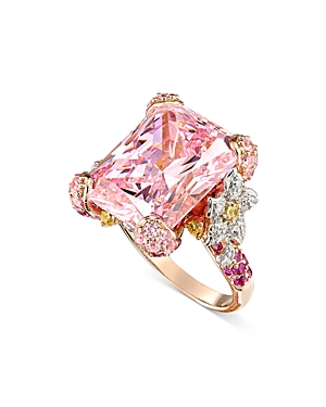 Anabela Chan Cinderella 18k Yellow Gold Sapphire Ring In Pink