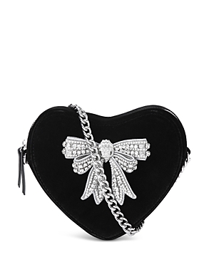 Kurt Geiger Kensington Heart Bow Crossbody Bag In Black