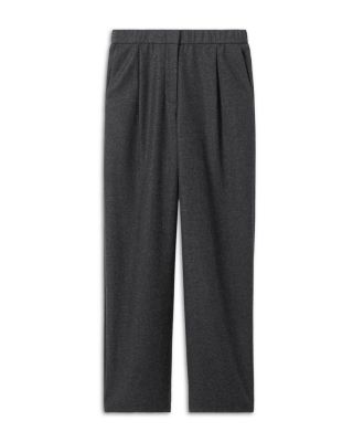 Wool Pleated Wide Leg Pants