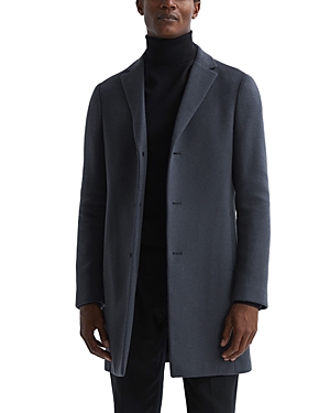Reiss Airforce Blue Gable Wool Blend Single Breasted Epsom Overcoat In Airforce Blue