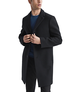 Shop Reiss Gable Overcoat In Black