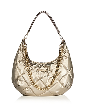 Shop Mz Wallace Quilted Madison Shoulder Bag In Quartz Pearl/light Gold