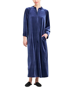 Shop Natori Midnight Velvet Nightgown In Midnight Navy