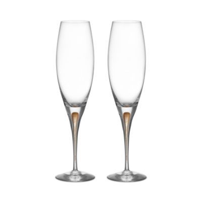 Intermezzo Gold Champagne Glasses, Set of 2 