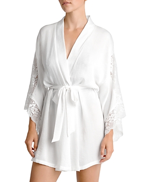 Shop In Bloom By Jonquil Shimmer Satin Wrap In Ivory