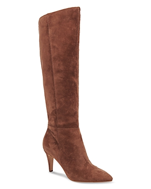 Shop Dolce Vita Women's Haze Pointed Toe High Heel Boots In Cocoa Suede