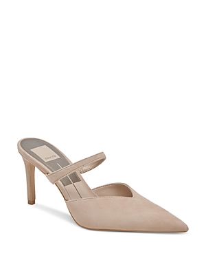 Shop Dolce Vita Women's Kanika Pointed Toe Embellished Slip On High Heel Pumps In Taupe Suede