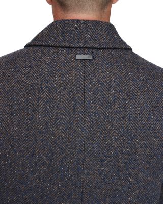 Wexford Textured Herringbone Relaxed Fit Long Overcoat 