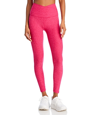 Shop Beyond Yoga Spacedye At Your Leisure High Waisted Midi Legging In Cranberry Heather