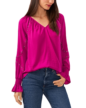 Vince Camuto Embroidered Sleeve Blouse