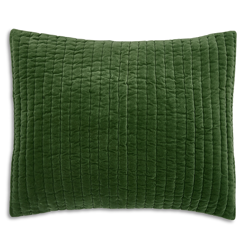 John Robshaw Velvet Quilted Standard Sham In Moss