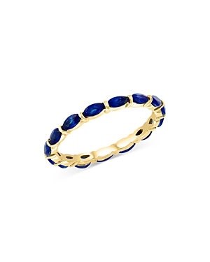 Bloomingdale's Blue Sapphire Eternity Band In 14k Yellow Gold In Blue/gold