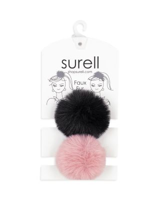 Girls' Faux Rex Pom Hair Elastics - One Size