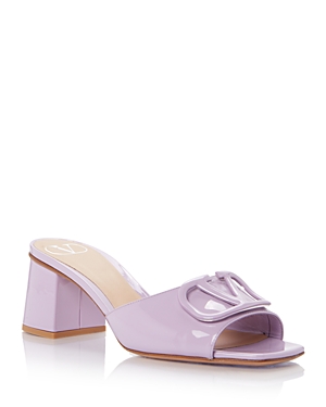 Valentino Women's Slip On Slide High Heel Sandals In Lilac
