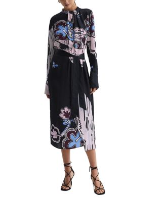 REISS - Samara Printed Midi Dress