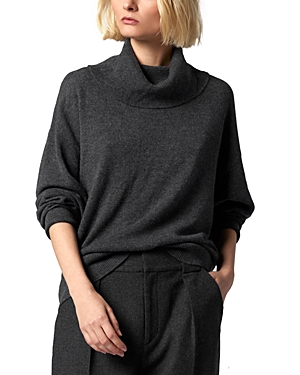 Shop Equipment Mathild Cashmere Turtleneck Sweater In Heather Grey