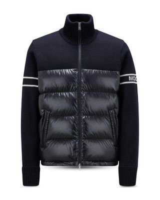 Moncler Mixed Media Down Zip Front Cardigan Bloomingdale s