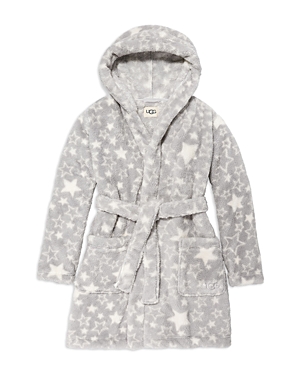 Ugg Aarti Faux Shearling Hooded Robe In Cream Stars