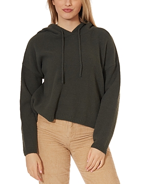 Theo & Spence Soft Cropped Hoodie In Forest