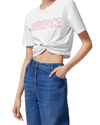 Versace - Safety Pin Logo Cropped Tee
