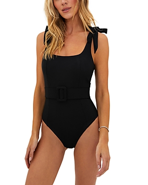 Shop Beach Riot Sydney Belted One Piece Swimsuit In Black
