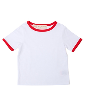 Dotty Dungarees Boys' Classic Jack Tee Ringer Top - Baby, Little Kid, Big Kid In Red
