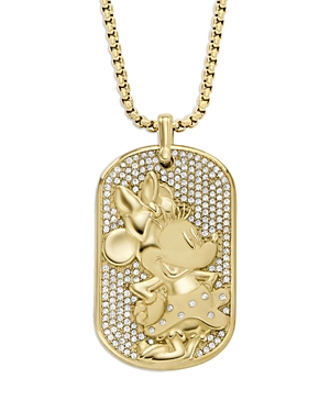 FOSSIL X DISNEY SPECIAL EDITION GOLD TONE STAINLESS STEEL DOG TAG NECKLACE