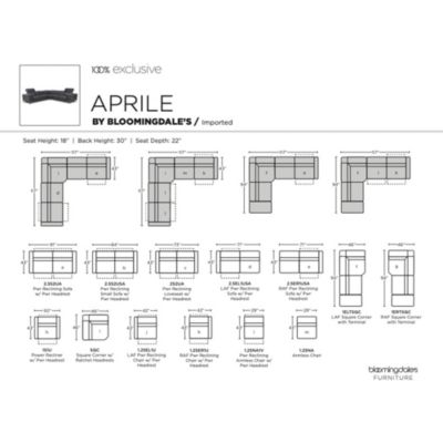 Aprile 5-Piece Power Reclining Leather Sectional - Exclusive