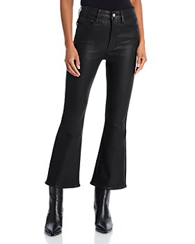 L'AGENCE Kendra Coated Flared Crop Jean In Midnight Coated
