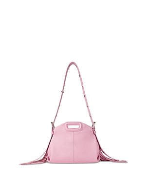 Shop Maje Miss M Small Leather Handbag In Pink