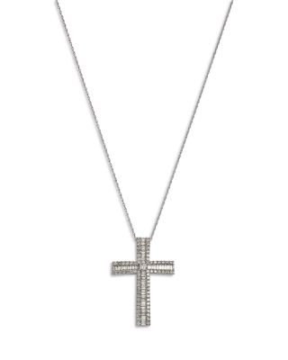 Bloomingdale's Fine Collection Diamond Cross Pendant Necklace in 14K White Gold, 1.0 ct. t.w.